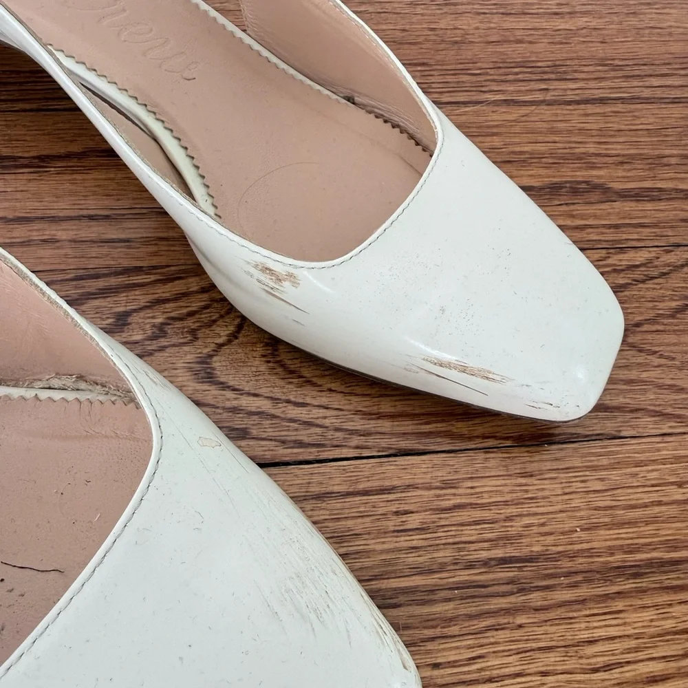 J. Crew Layla White Slingback Heels